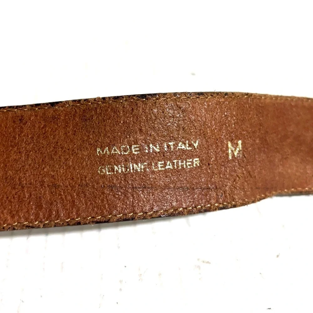 Ann Taylor Brown Leather Belt with Gold Accents size M - Picture 4 of 4